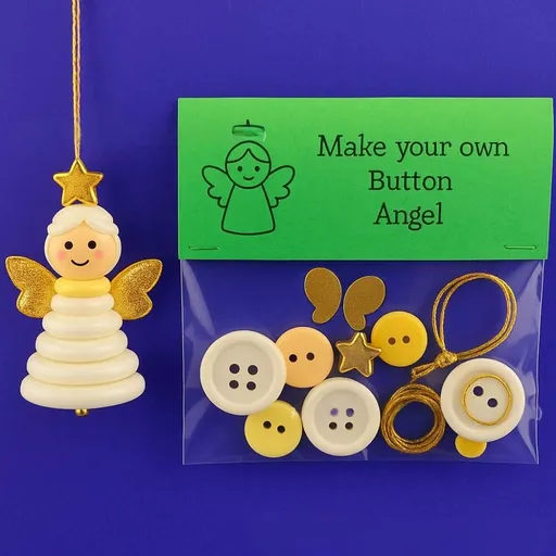 Christmas gift Christmas Button Ornament - Festive Santa Design Craft Kit （angel）