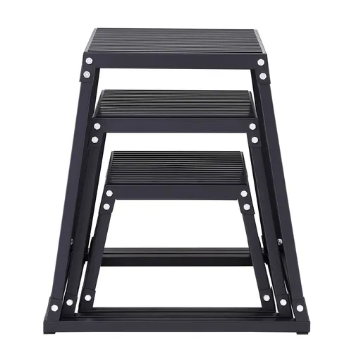 Plyometric Jump Boxes, 12/18/24 Inch Plyo Box, Platform and Jumping Agility Box, Anti-Slip Fitness Exercise Step Up Box Set for Home Gym Training, Conditioning Strength Training, Black