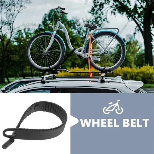 2pcs Outdoor Bike Fastening Strap Portable Rubber Fixation Belt Black