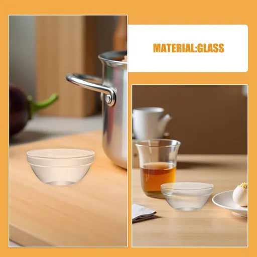 4Pcs Household Glass Bowls Transparent Serving Bowls Multi-function Food Bowls