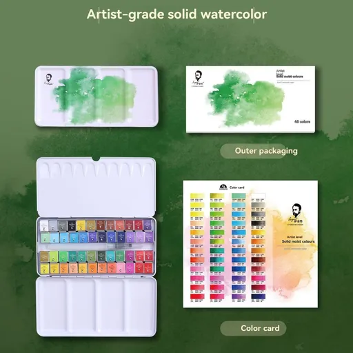 Pearlescent Watercolor Solid Paint Set Art Supplies Watercolor Paints Luminous - Multi-color - Size Sargent48