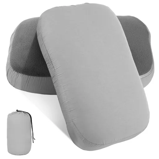 Camping Memory Foam Pillow, Foldable Lightweight Travel Pillow, Slow Rebound Sleeping Pillow Neck Support with Removable Double-Layer Cover for Camping Car Office Beach