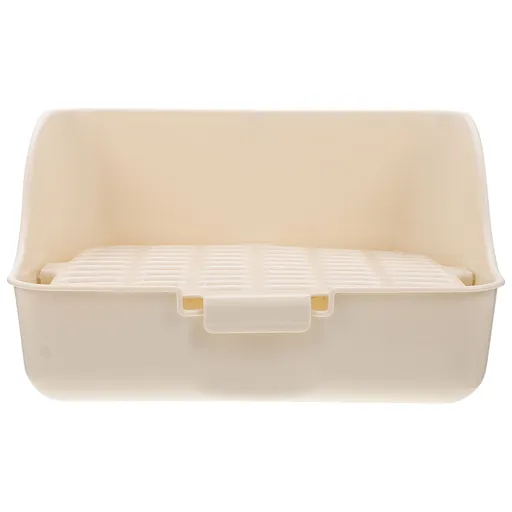 Pet Litter Box White Plastic, Durable for Rabbit and Small Animal Use