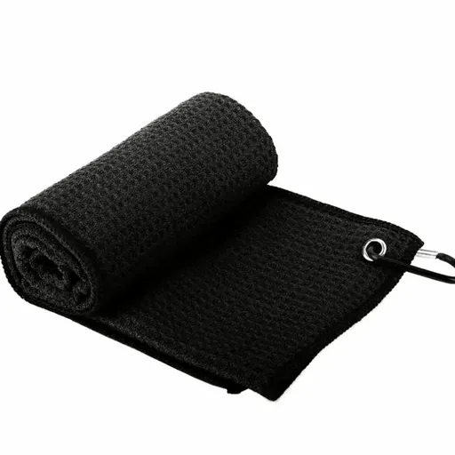 Black Microfiber Waffle Weave Golf Towel Set - 4 Pack (40x60cm) - Ultra Absorbent & Quick Drying