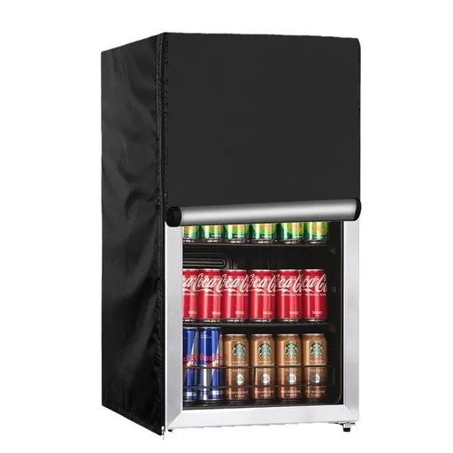 Upright Freezers Cover,Waterproof Outdoor Fridge Cover with Double Zipper for Compact Mini Freezer (210D：51*51*87cm,Black)