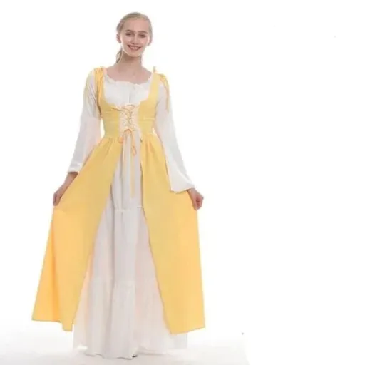 House Of Dasein S-6Xl Medieval Dress Cosplay Halloween Costume For Women Palace Carnival Party - Yellow - S