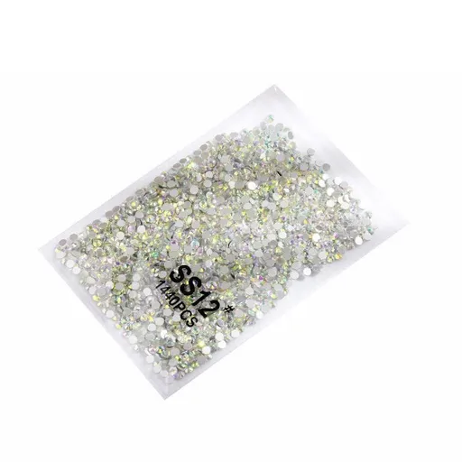 1440Pcs Glitter Rhinestones Crystal Flat Clear Bottom Glass Nail Art Nail Drill - Clear Crystal-SS12