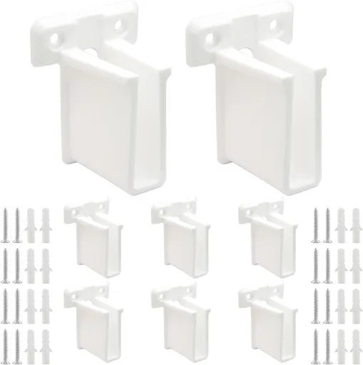 8 Pcs Wire Shelf End Brackets: Closet Maid Support, Wall Mount, White, Polyvinyl Chloride