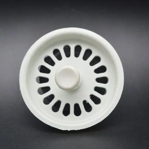 Kitchen Sink Drain Strainer Replacement, Stainless Steel Kitchen Sink Basket Strainer Waste Plug White Plug Basket with Plastic Knob