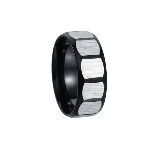 8MM Comfort Fit Tungsten Carbide Wedding Band Square Faceted Ring Matte Finish