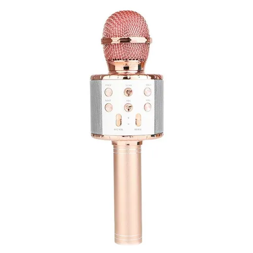 Portable Bluetooth Wireless Karaoke Microphone with LED Lights Rose Gold