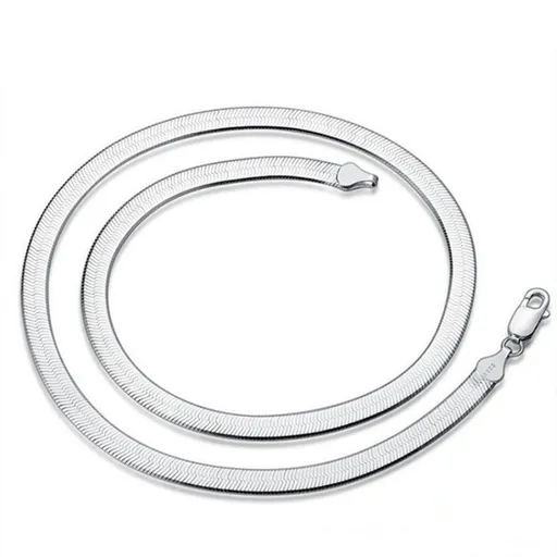 Silver Flat Snake Chain Necklace Snake Bone Chain Choker Minimalist Herringbone Necklace Jewelry for Girls Lady Women Men