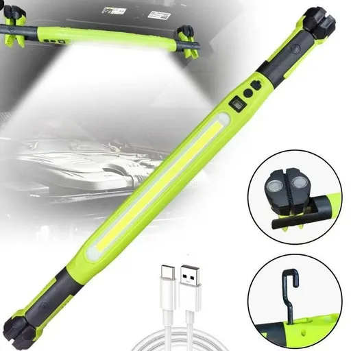 3000LM Rechargeable Magnetic Work Light, 2026 New LED Work Light Bar, Portable Under Hood Works Lights for Automotive Repair, Adjustable Magnetic LED Bar for Mechanics - Green