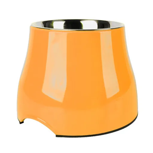 Elevated Pet Feeding Bowl with Stainless Steel Inner - Promotes Healthy Digestion & Reduces Neck Strain(Orange)