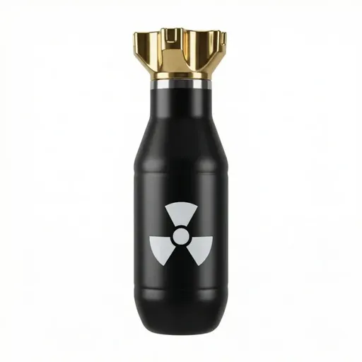 Creative Bomb Shaped Vacuum Tumbler, 500ml/16.91oz, 304 Inner & 201 Outer Stainless Steel, Vacuum Insulated 6-12H Hot/Cold, Leak-Proof Direct Drink, Hardcore Sci-Fi Trendy Item, Perfect Personality Gift!(black)