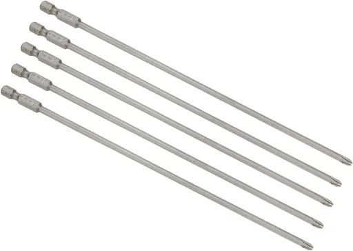 1/4 Inch Hex Shank Magnetic Long Cross Screw Head Screwdriver Bits PH2 4mm Dia Cross Head Magnetic Screwdriver Bits 8 inch Length-5pcs