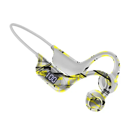 Bone Conduction Headphones Wireless Headphones Bluetooth with Mic Waterproof LED Power Display Open Ear Earphones Deep Base