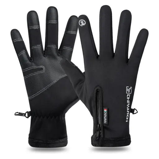 Touchscreen Winter Gloves|Waterproof, Windproof Thermal Gloves for Men Q9063 L size Black