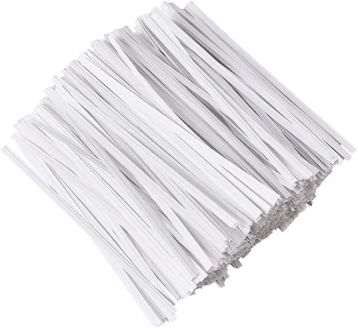 1000 Pieces 5" Reusable White Paper Bread Twist Ties, White Twist Ties Bag Ties Twist Ties for Bags Bread Wire Ties Reusable