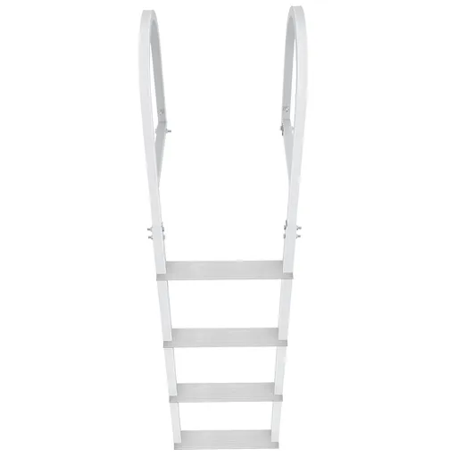 Dock Ladder, Removable 4 Steps, 500 lbs Load Capacity, Aluminum Alloy Pontoon Boat Ladder with 3.1'' Wide Step & Nonslip Rubber Mat, Easy to Install for Ship/Lake/Pool/Marine Boarding