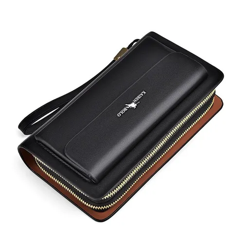 men's handheld wallet, multi-compartment wallet, card holder wallet, large capacity wallet, Australian men's accessories - Black - Size M