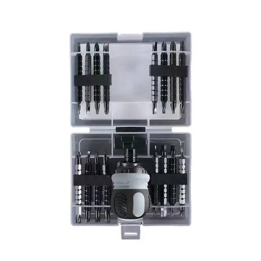 Ratchet Screwdriver Set with Sleeve Dual Head Screwdriver Expansion Cross Bits - 34-in-1