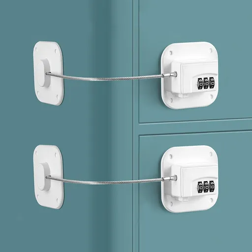 Refrigerator Lock, Fridge Lock for Password Lock, Child Safe Keyless Digital Refrigerator Lock Childproof(White & Square)
