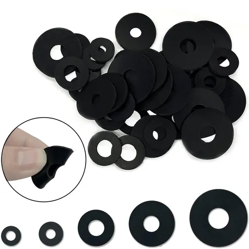 200 Pcs lat Rubber Washers Assortment Kit: Black Rubber lat Washer or Bolts/aucets/Screws/Garden Hose/Plumbing, 5 Sizes
