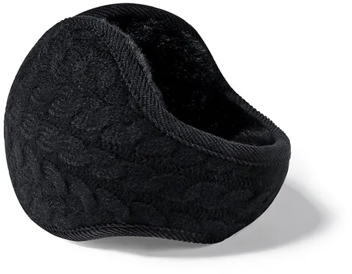 Earmuffs - Fleece Earmuffs - Knitted Earmuffs - Earmuffs for Adults - Warm Earmuffs - Warm Winter Earmuffs - Foldable - Unisex, Suitable for Outdoor Activities (Black)