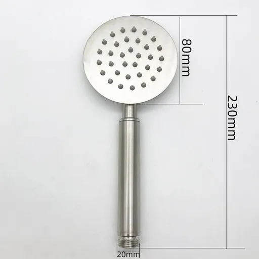 Stainless Steel Brushed Bathroom Handheld Shower Head Round Square Bath Sprayer Mounted Bracket 304 round hand spray