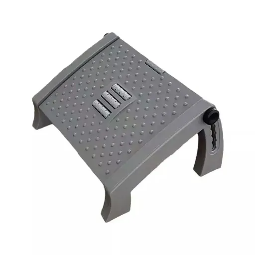 Adjustable Foot Rest Stool Ergonomic Design Six Height Settings Grey