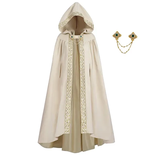 Cloak with Hood Women Renaissance Hooded Medieval Cloak Witch Robe Cape Hooded Cape Bridal Cloak Poncho Full Length