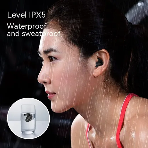 Side Sleep Earbuds, Invisible Sleep Wireless Earphone Waterproof Built-in Mic, Bluetooth Earbuds with Fast Charging Case (Black)