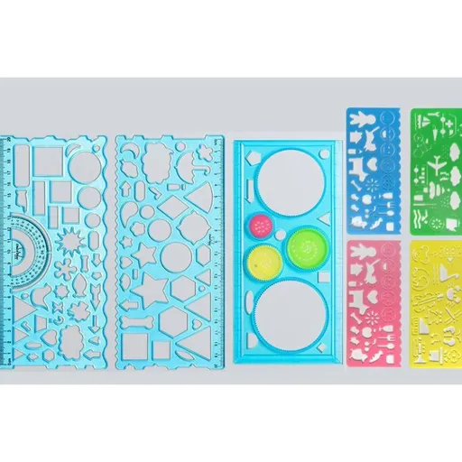 7pcs Geometric Drawings Templates Measuring Geometry Rulers for Design Architecture Office Studying Designing