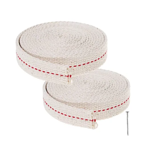 2 Rolls Cotton Oil Lamp Wick, White Replacement Wick for Kerosene Lanterns Oil Burners and Paraffin Lamps