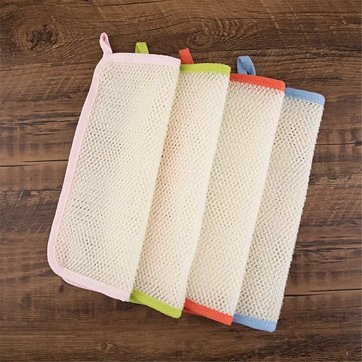 12 Packs Exfoliating Wash Cloths for Body and Face Facial Bath Scrub Soft Weave Loofah Towel Exfoliate Bath Towel Remove Dead Skin Wash Cloth for Women Man (Colorful Edge)