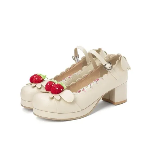 Hod Health & Home Berry Babe Mary Janes Lolita Shoes - Beige - 10.5