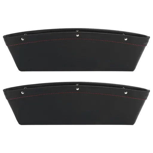 2Pcs Car Seat Slit Organizer Storage Pockets Bag Side Holder for Phone Money Cards KeysBlack