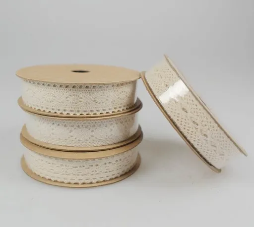 bulk 72 3m Cotton Lace Ribbon 16mm w Assort Display Box