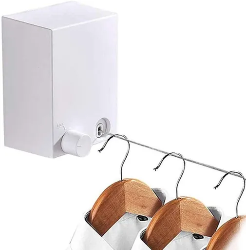 Retractable Clothesline, Adjustable Clothing Rope ,Duty Stainless Steel Line Wall Mounted Laundry Drying String, 13.8 Feet