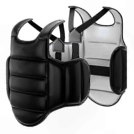 Martial Arts Training Vest for Chest Protection in Boxing and Karate Body Protector Gear Soft Equipment for Combat Sports Practice - Black L