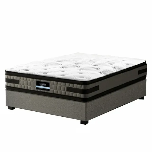 Artiss Bed Frame with 36cm Giselle Mattress Set King Single Gas Lift Base Grey