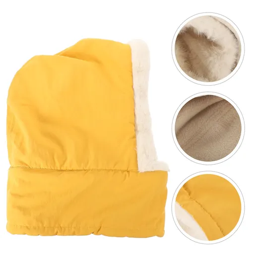 Cycling Mask Hood Orange Fleece Neck Warmer 1Pcs 15.7X9.8in