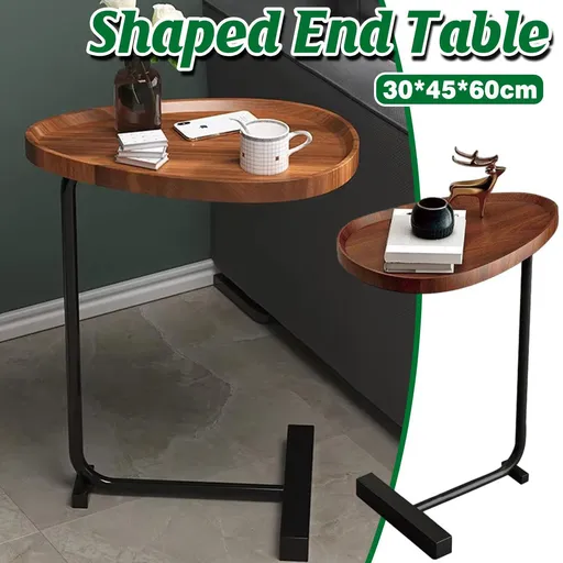 Fashion Snack Side Table C Shaped End Table for Sofa Couch Bed Small Living Room