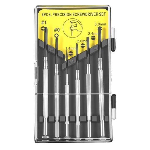 6Pcs Precision Screwdriver Set with Transparent Storage Box Palm Rotation Labor Saving Design for Phone Watch Tiny Electronic