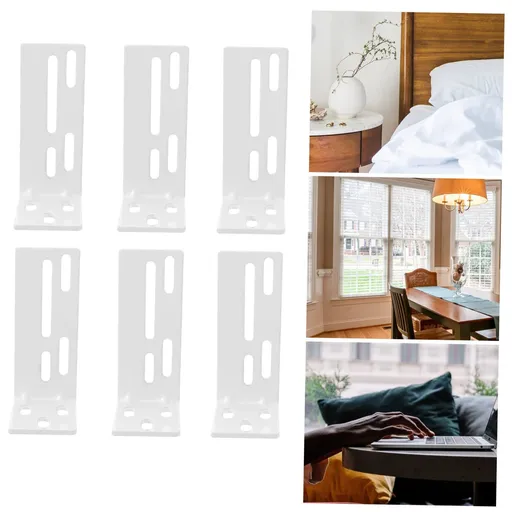 6 Piece Curtain Track Bracket Stainless Steel Wall Mount Support for Ceiling Curtain Rod Home Decor