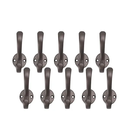 10 Set Coat Hooks Metal Water Proof Heavy Duty Wall Hook for Entryway Bedrooms Bathrooms Kitchens Grey