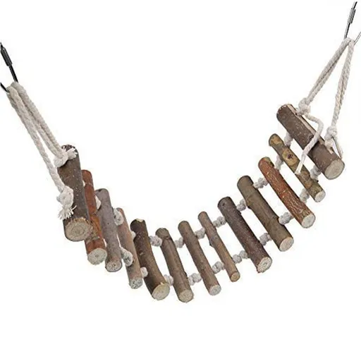 Rope Ladder Bird Toy, Bird Ladder Rope Wooden Ladder Swing Ladder Toy for Parrots Pet Hamster Parrot Parrot Perch for Cage Hanging Pet Bird Cage Accessories（10*60cm）