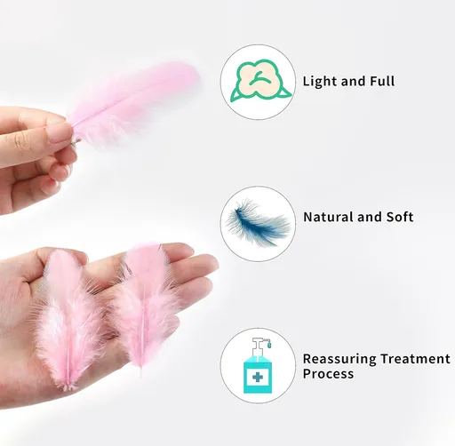 Pink Feathers for Crafts - 300pcs Craft Feathers Bulk for Wedding Home Party, Dream Catcher Supplies and DIY Crafts(LightPink)