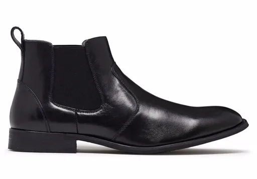 JULIUS MARLOW Harry Leather Boots Mens Slip On Dress Work Chelsea Shoes - Black